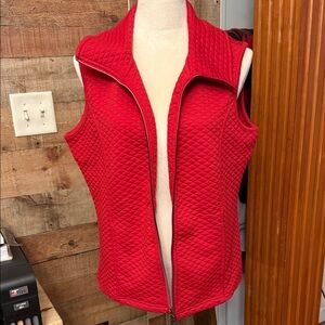Red Quilted Sleeveless Vest